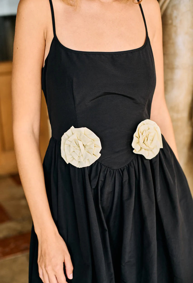 Neroni Dress - Black Rosette