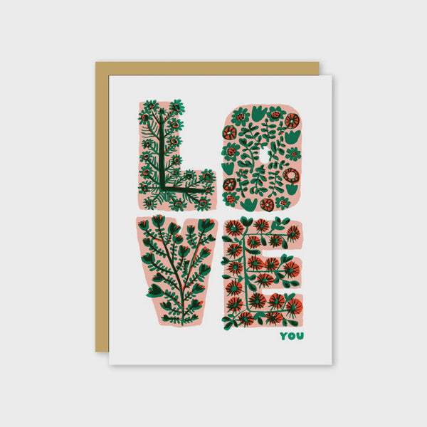 Greeting Card - Floral Love Letters