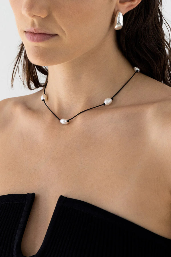 Knotted Pearl Necklace - 14k Vermeil