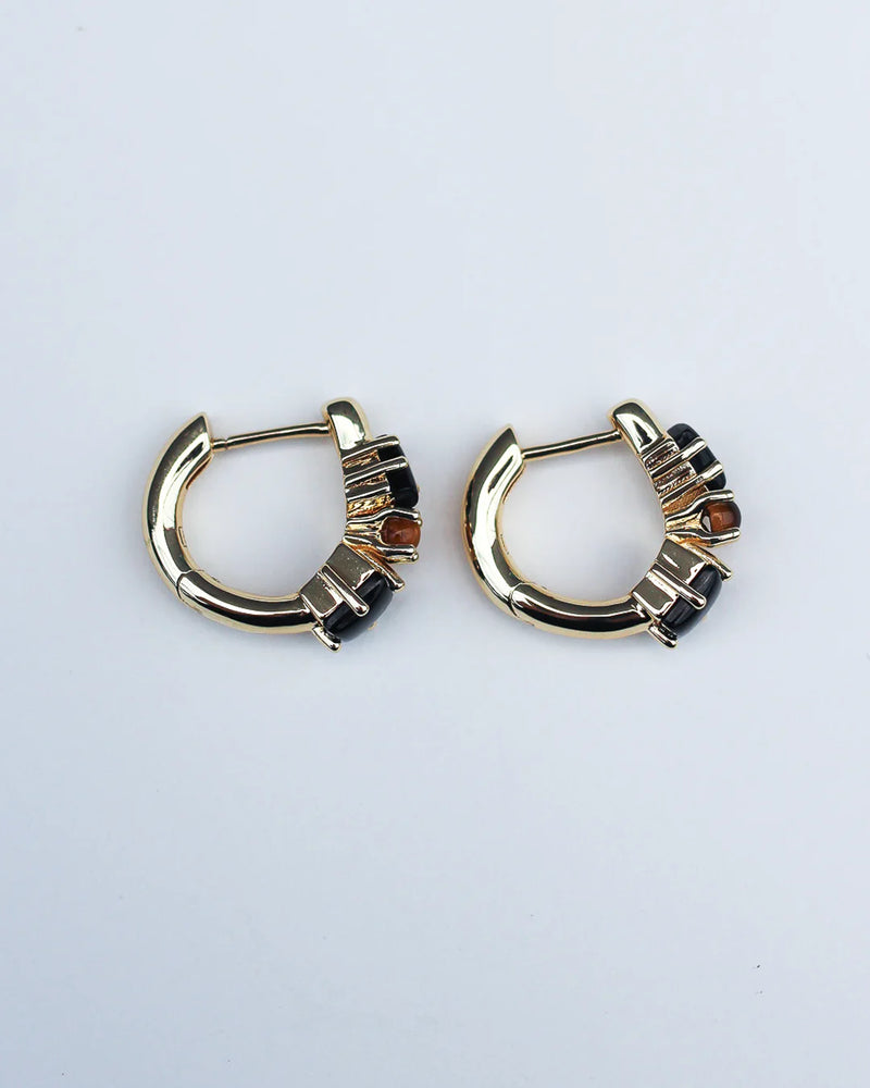 Fantasy Gemstone Huggies - Onyx