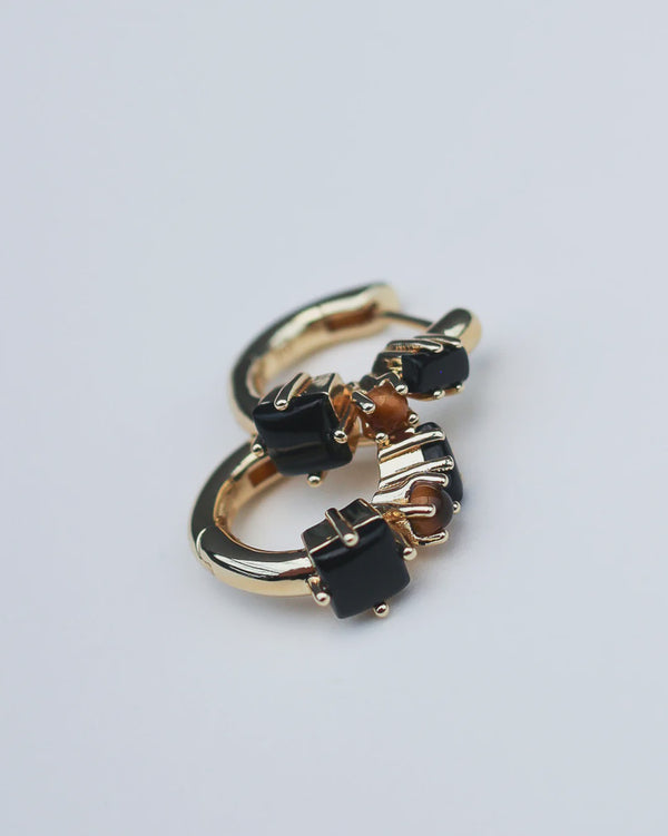 Fantasy Gemstone Huggies - Onyx
