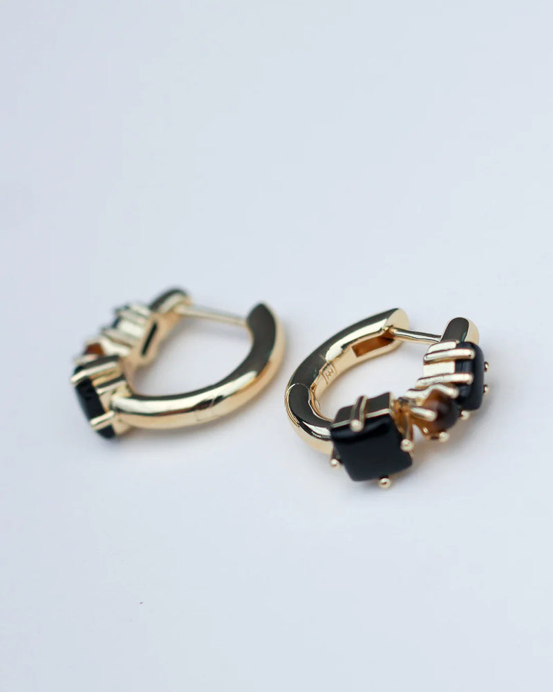 Fantasy Gemstone Huggies - Onyx