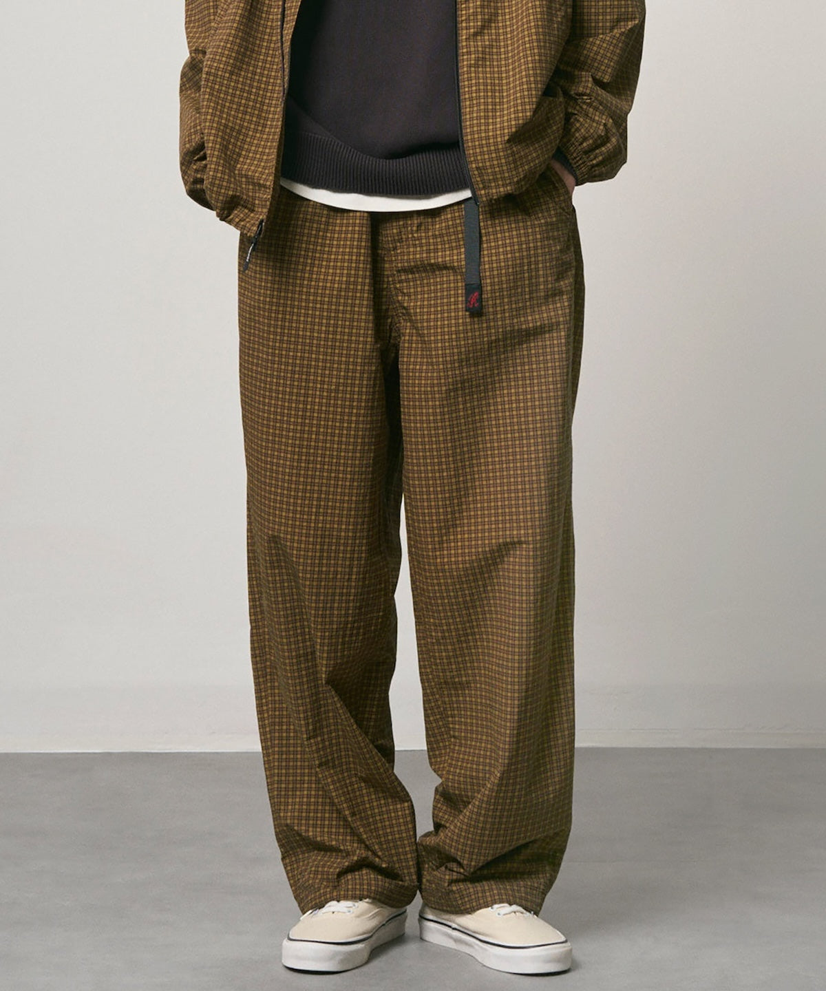 Mini Check Nylon Pant - Brown Check – Kind Curations