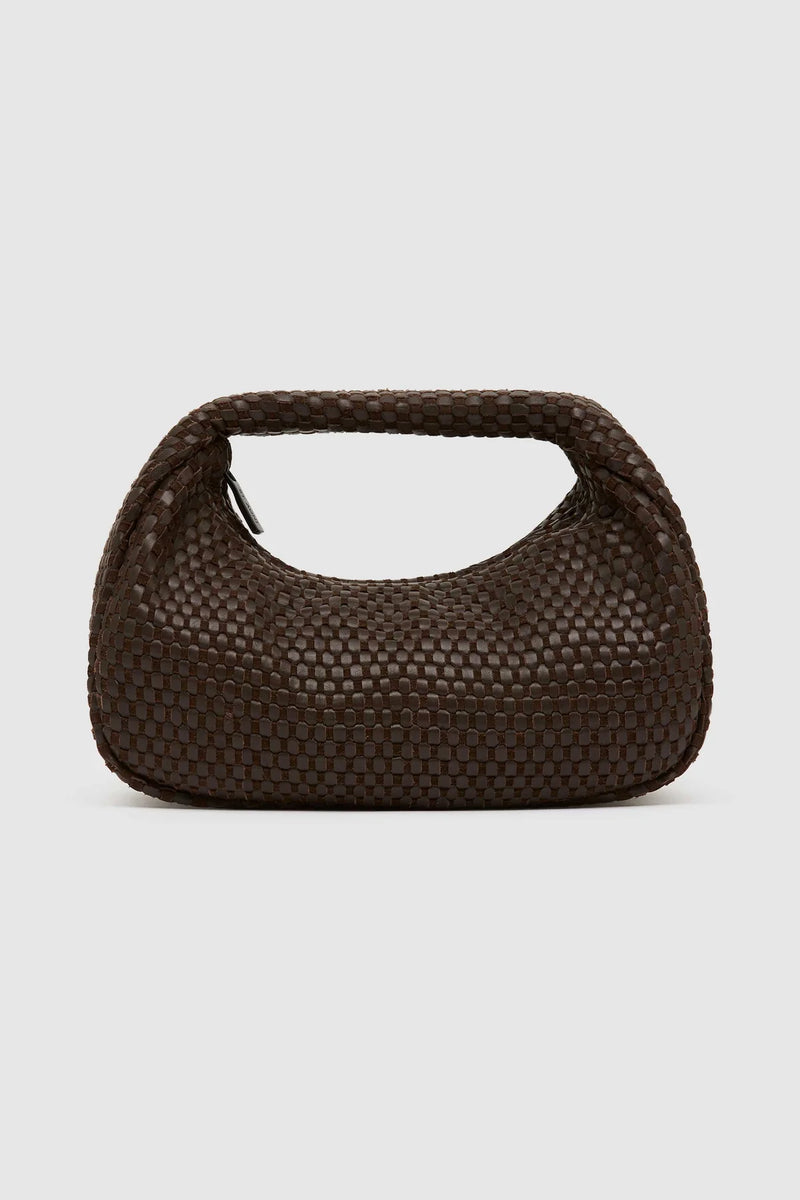 Lattice Weave Mini Bon Bon Bag - Coffee