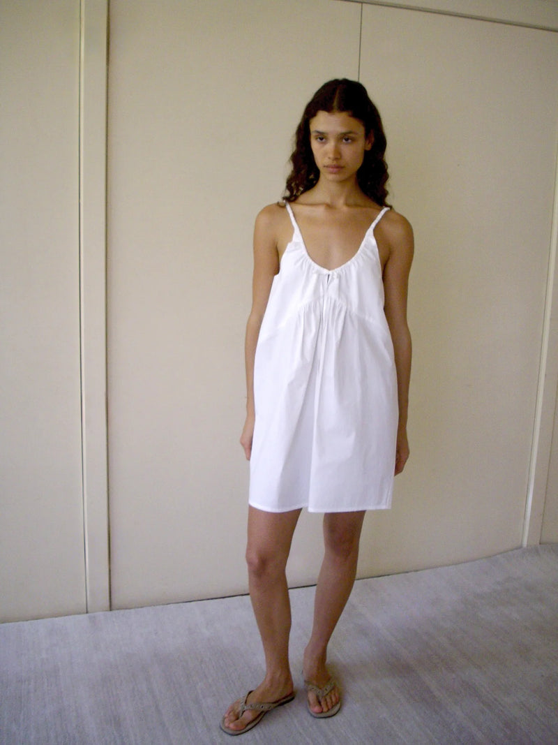 Double V Dress - White