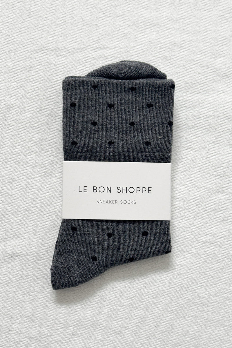 Sneaker Socks - Polka Dot Charcoal/Black