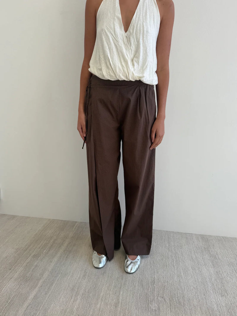 Double Layer Pant - Carob Check