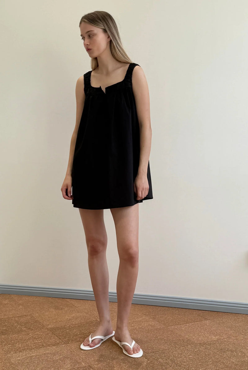 Yoke Mini Dress - Black