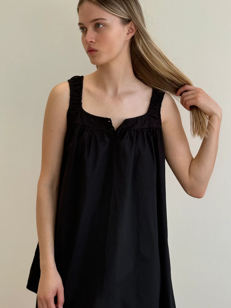 Yoke Mini Dress - Black