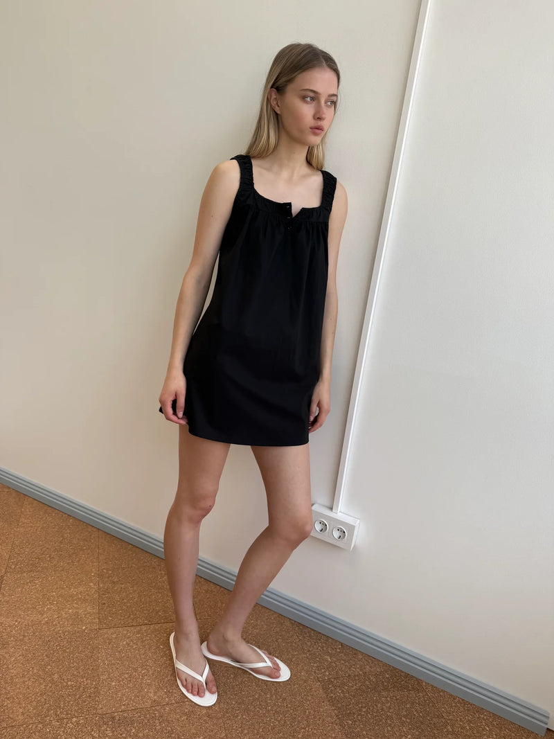 Yoke Mini Dress - Black
