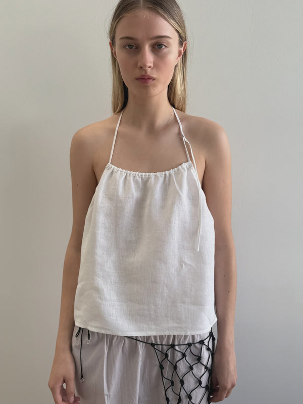 O Ring Halter - White