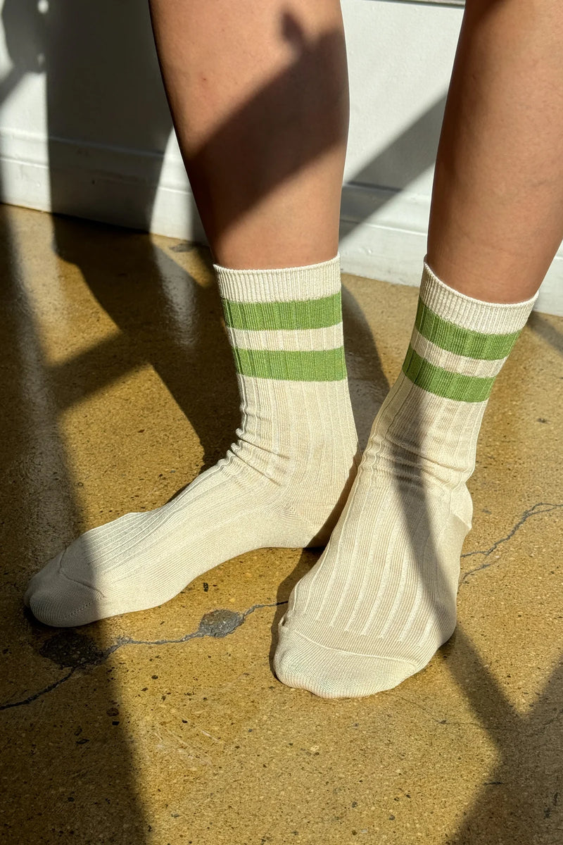 Her Varsity Socks - Pear