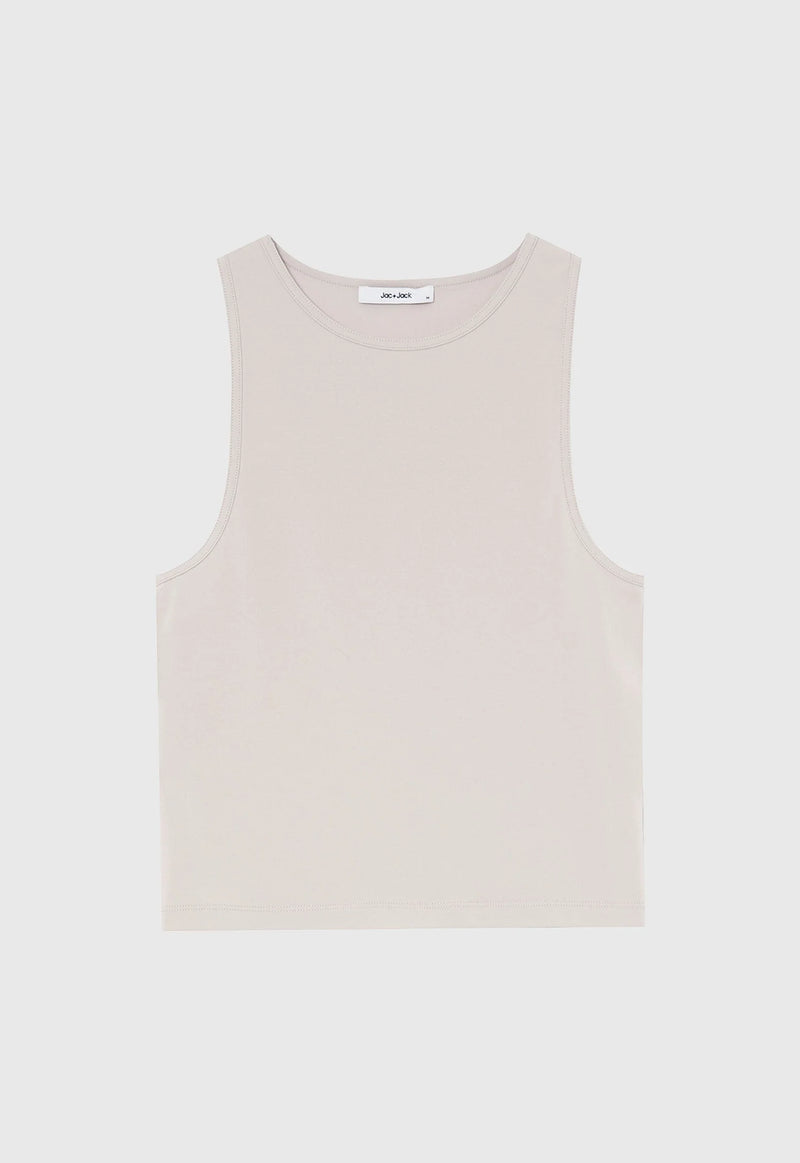 Foster Ribbed Cotton Tank - Dia Neutral