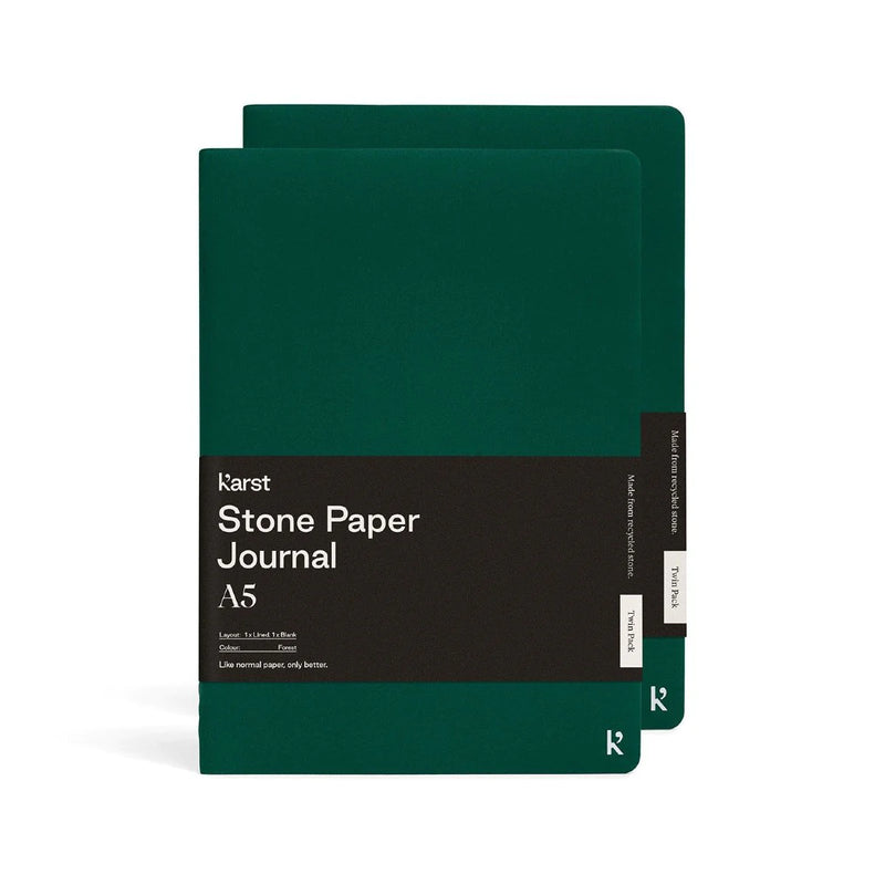 A5 Journal Twin Pack (Plain + Ruled ) - Forest