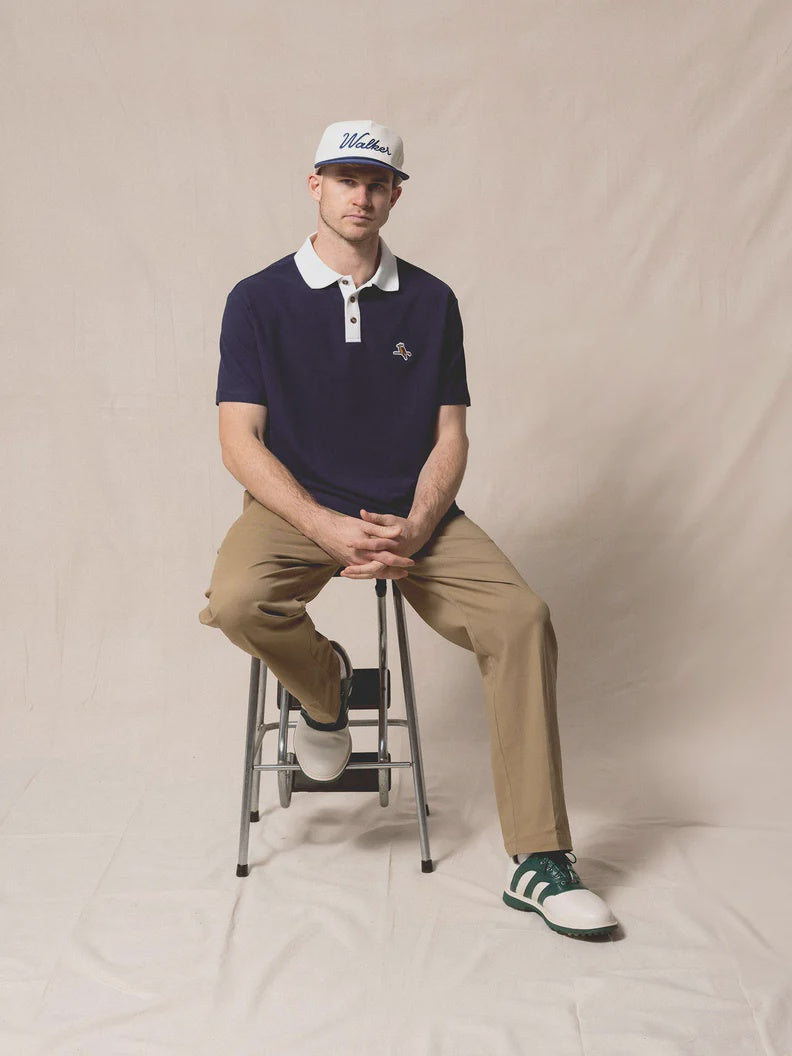 Two Tone Kooka Polo - Navy/White