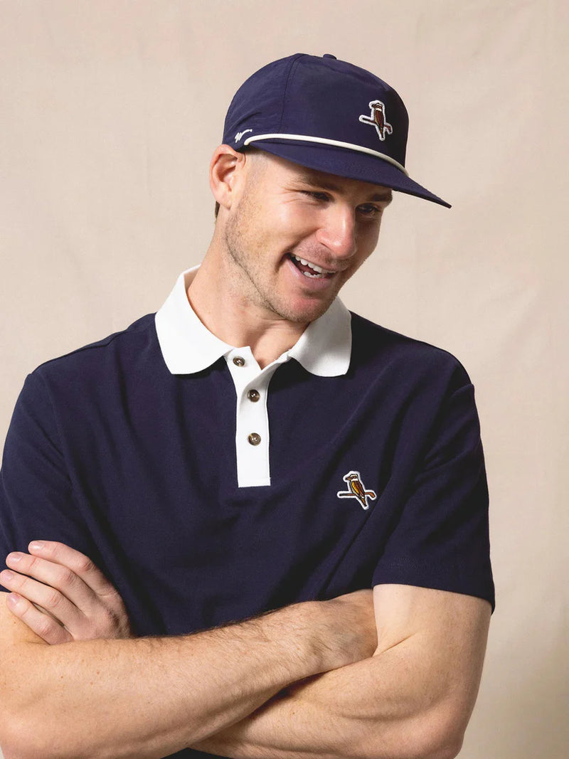 Two Tone Kooka Polo - Navy/White