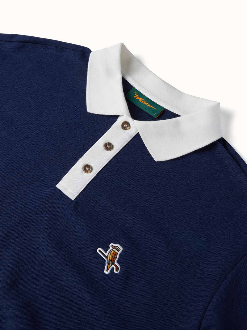 Two Tone Kooka Polo - Navy/White