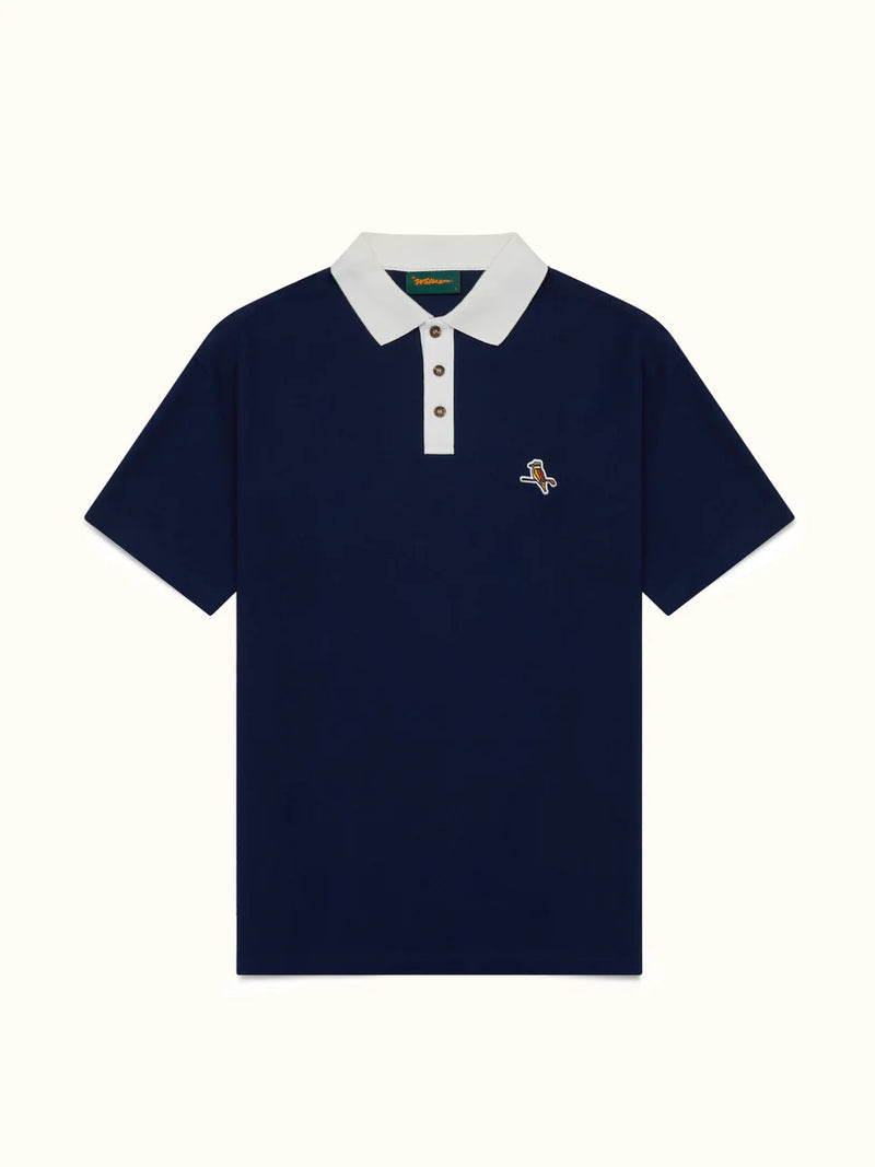 Two Tone Kooka Polo - Navy/White