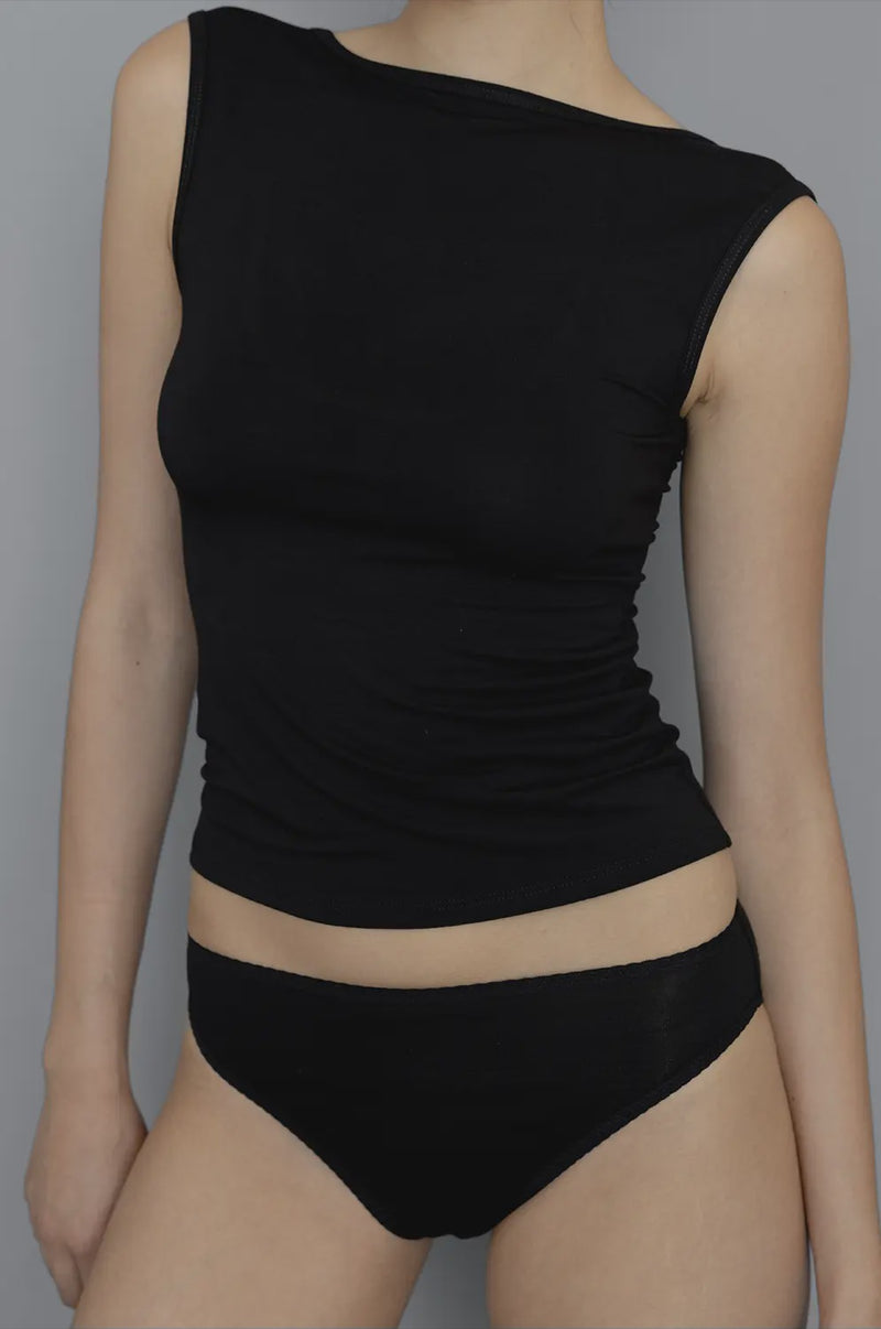 Recline Bateau Sleeveless - Black