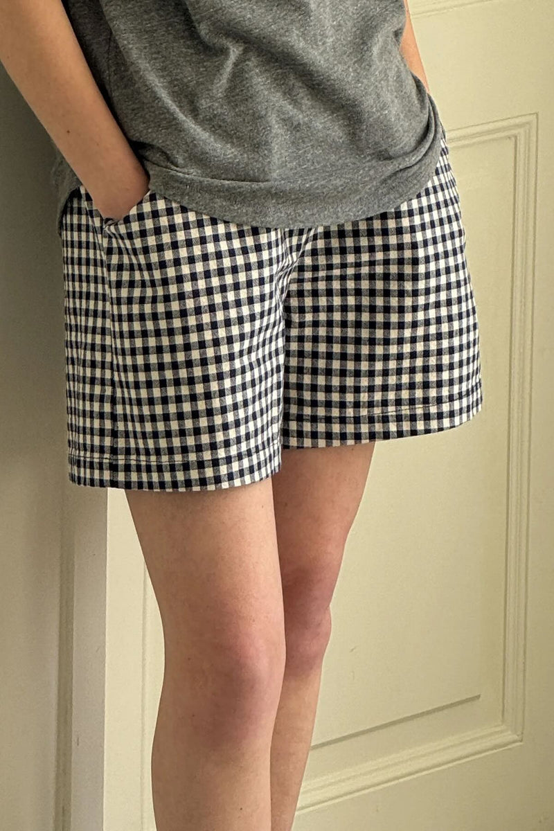 City Short - Navy Gingham