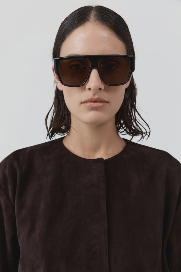 Linea Oversized Sunglasses - Black/Brown
