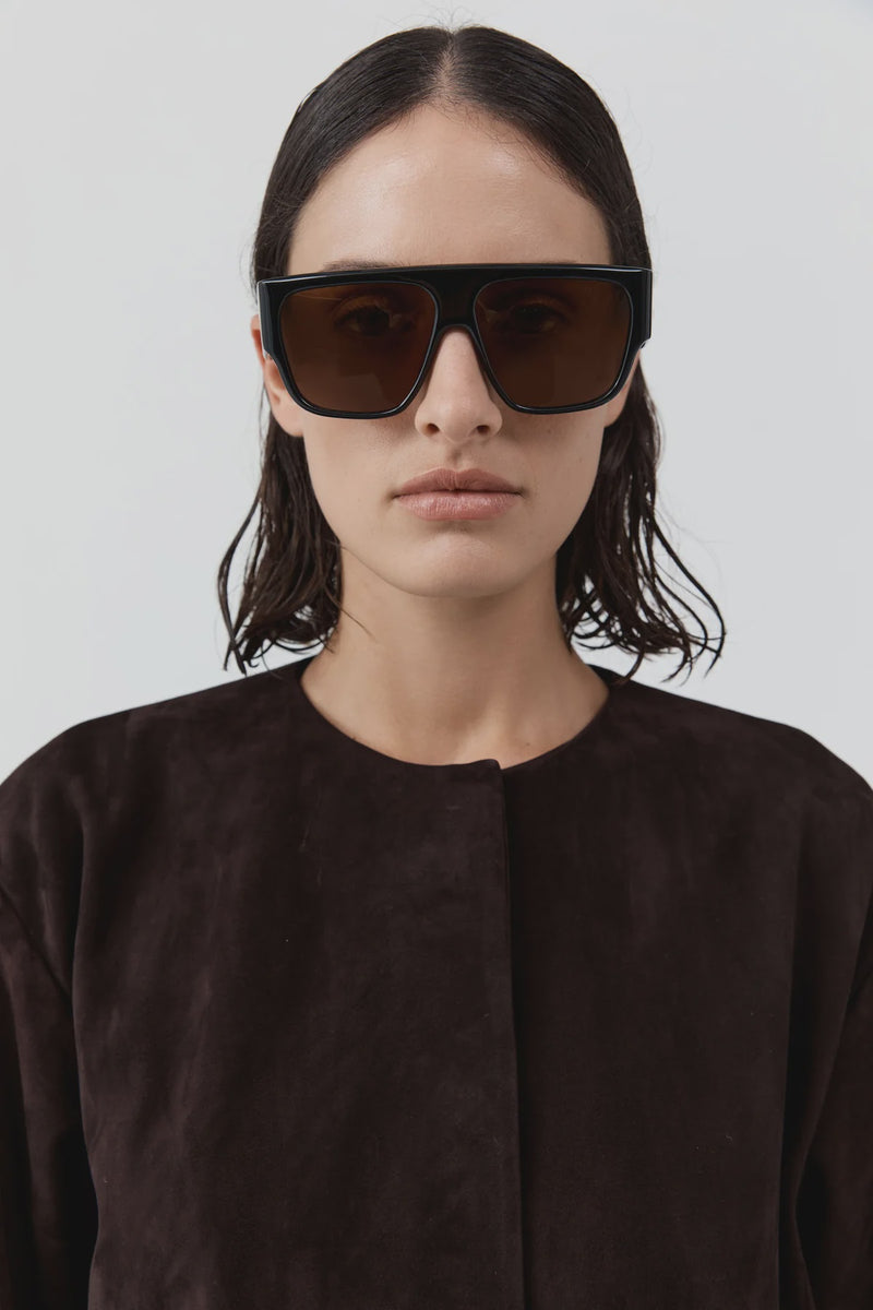 Linea Oversized Sunglasses - Black/Brown
