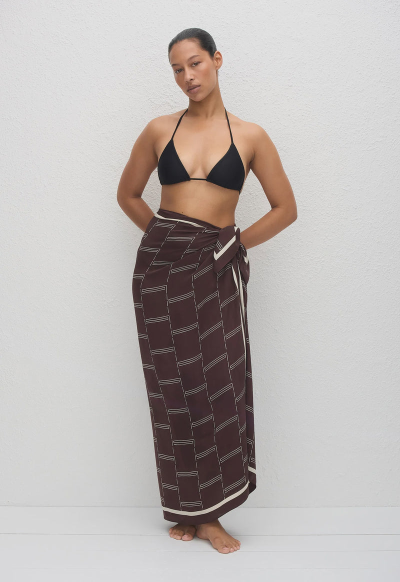 Silk Sarong - Bamboo (Aubergine)