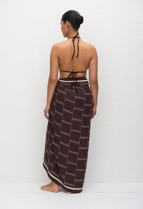Silk Sarong - Bamboo (Aubergine)