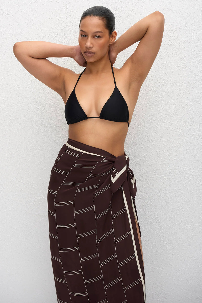 Silk Sarong - Bamboo (Aubergine)