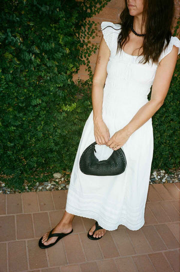 Lauretta White Embroidered Cotton Dress