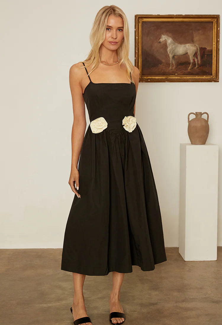 Neroni Dress - Black Rosette