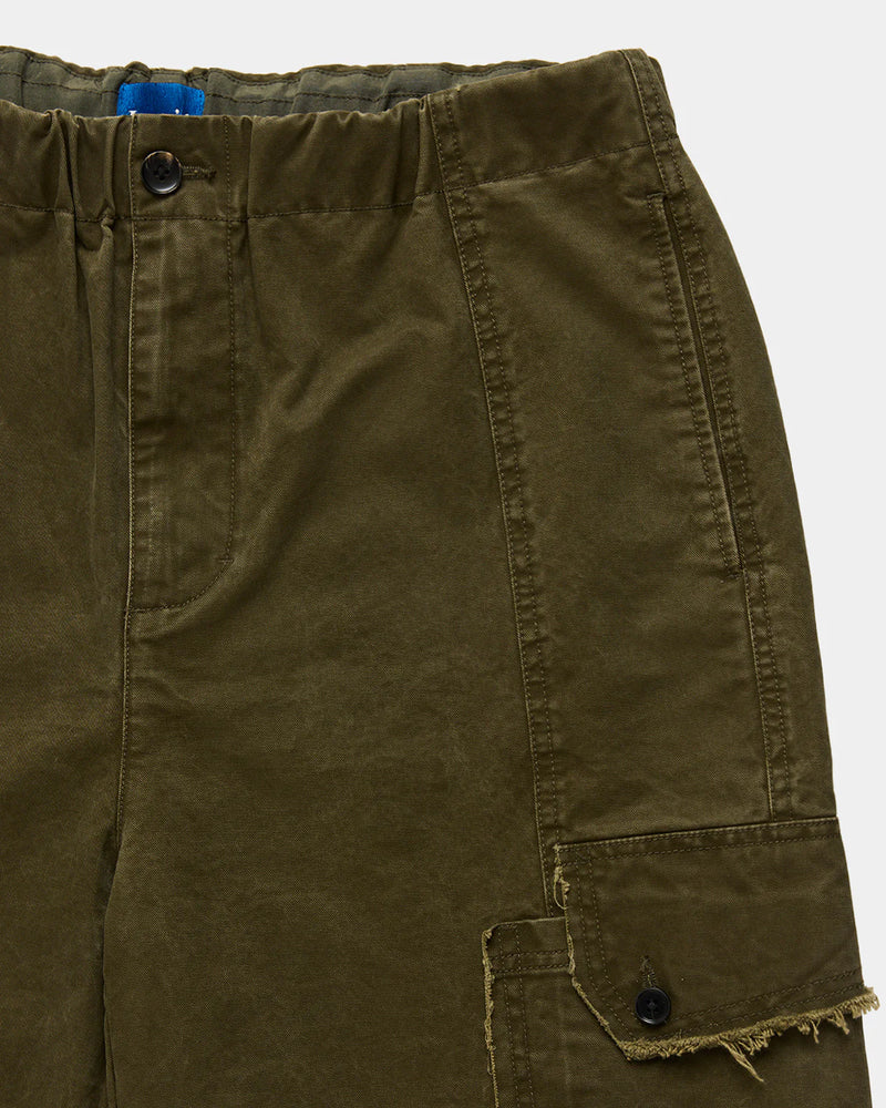 Frayed Cargo Short - Olive