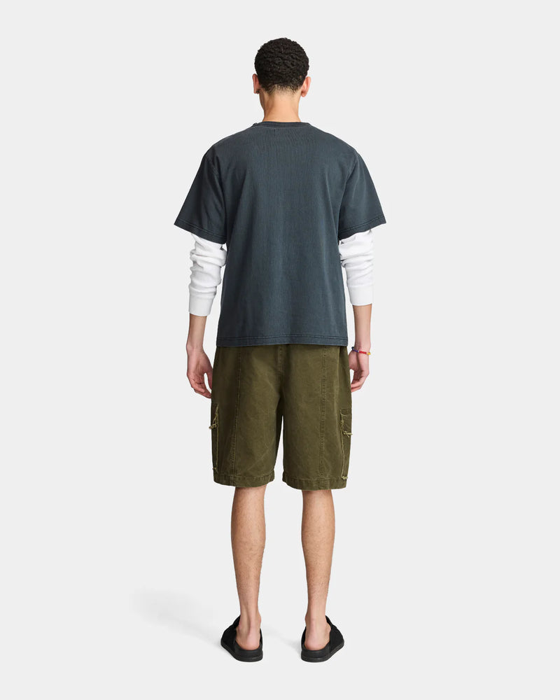 Frayed Cargo Short - Olive