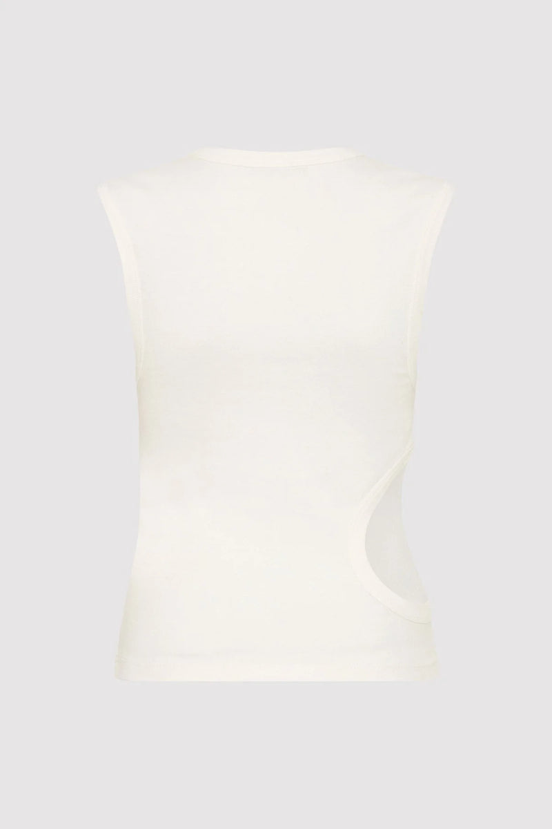 Organic Cotton Cut Out Tank - White