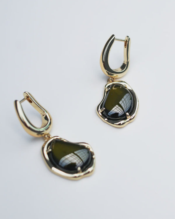 Bean Charm Earrings - 18K Gold Plating