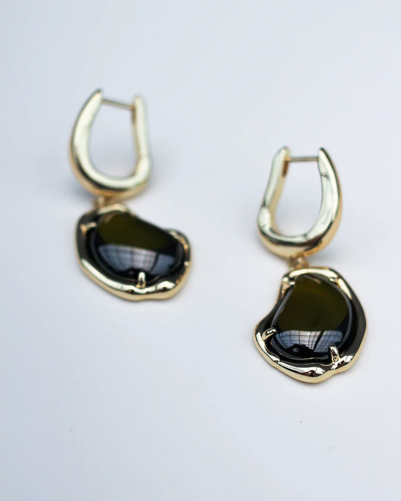 Bean Charm Earrings - 18K Gold Plating