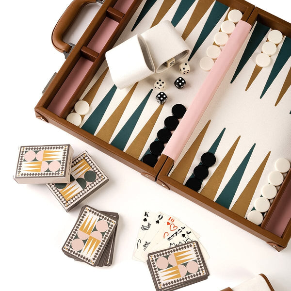 BACKGAMMON SET - ANTIQUE WHITE