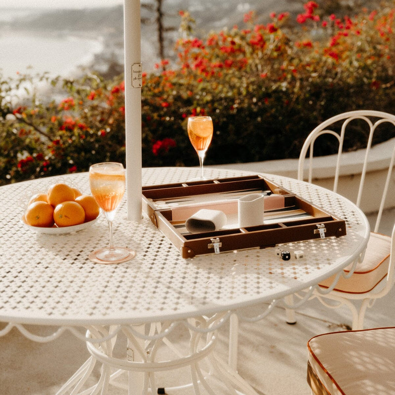 BACKGAMMON SET - ANTIQUE WHITE