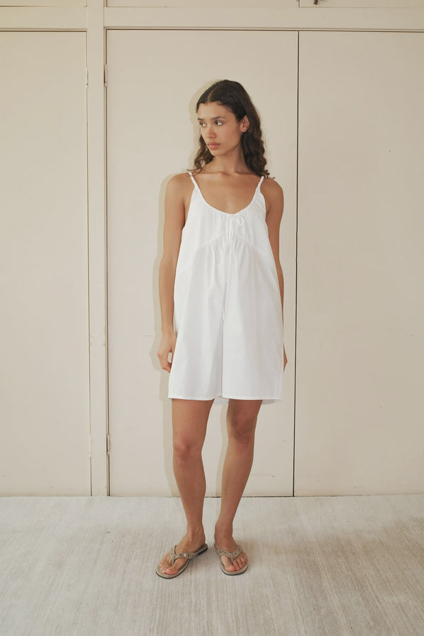 Double V Dress - White