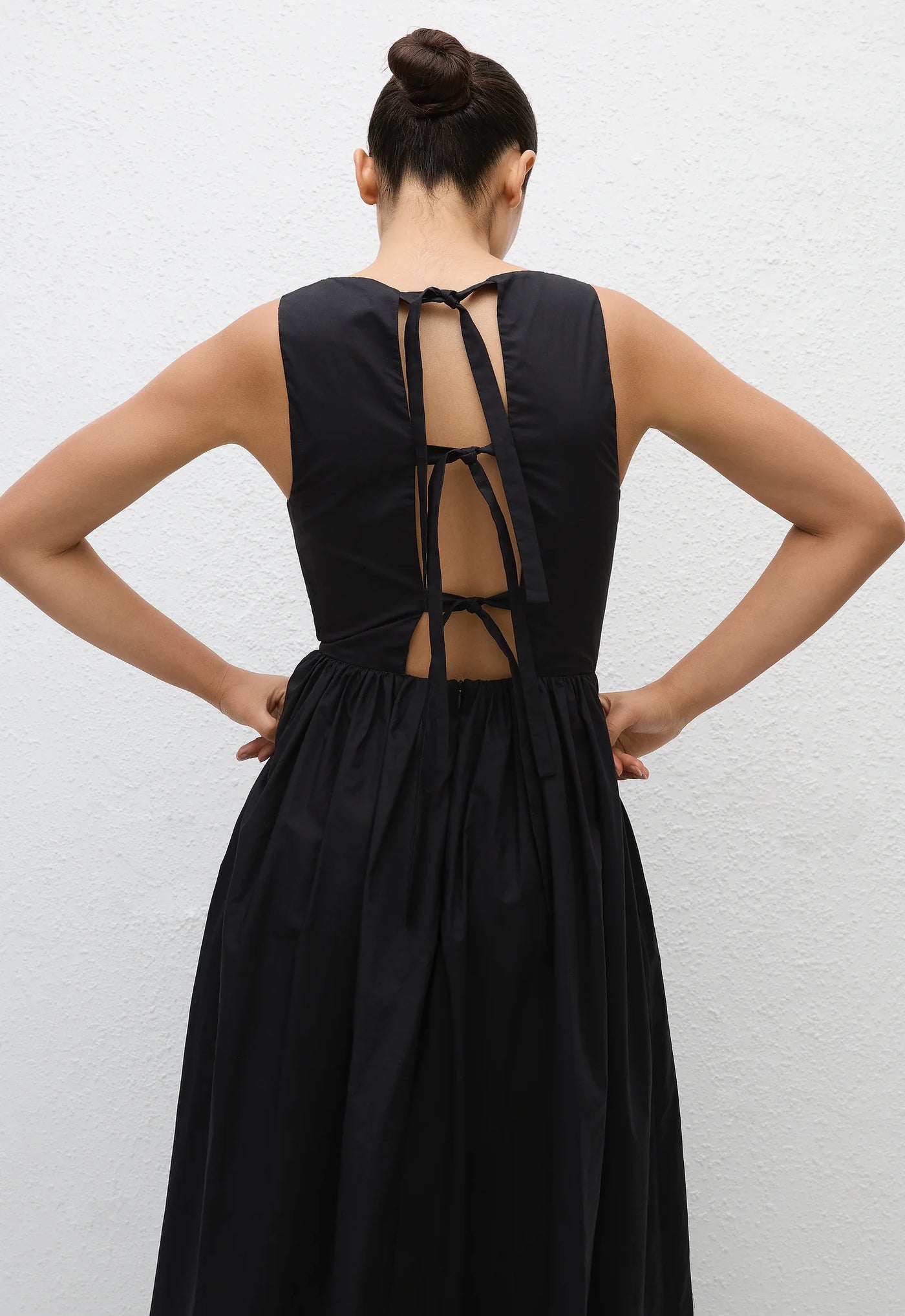 Tie Back Midi Dress - Black Kind Curations Tie Back Midi Dress - Black Kind Curations