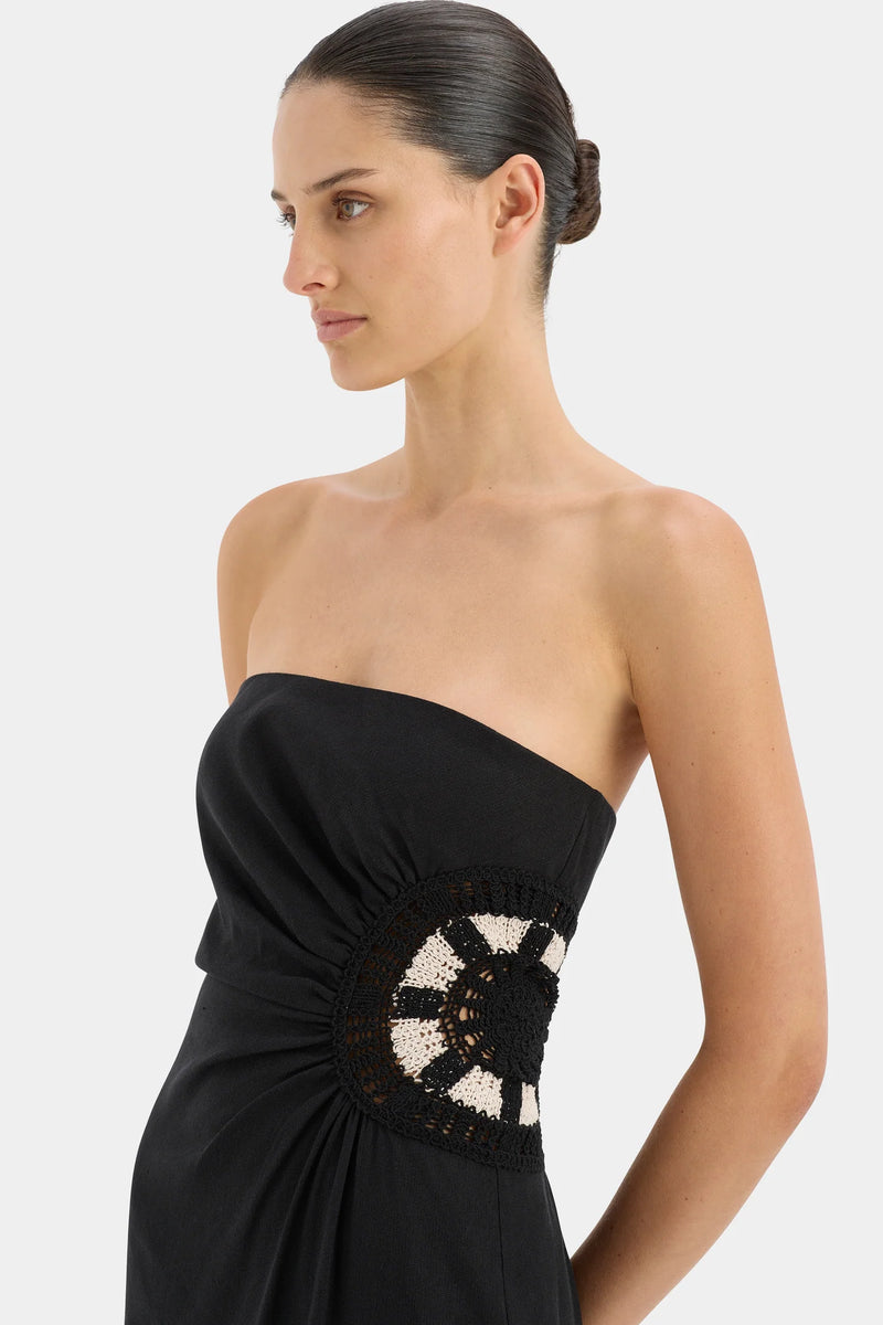 Dorian Strapless Midi Dress - Black