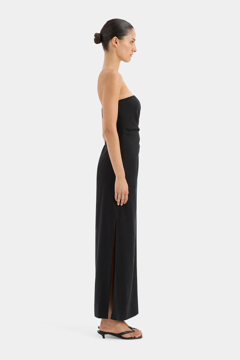 Dorian Strapless Midi Dress - Black