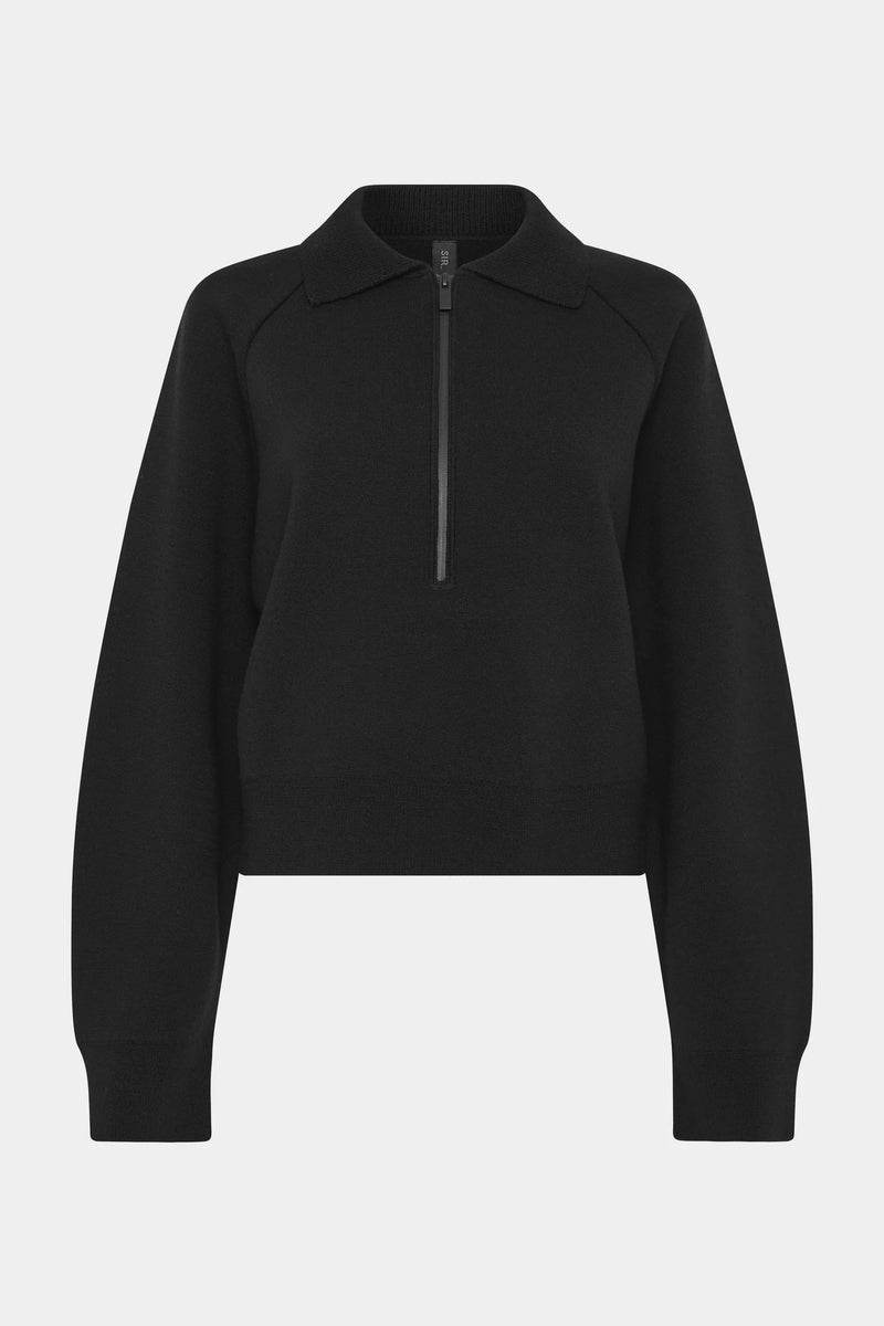 Playback Rib Neck Sweater - Black