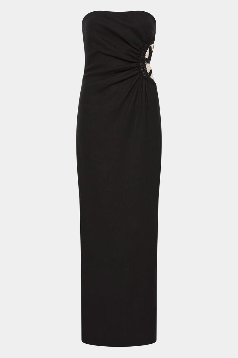 Dorian Strapless Midi Dress - Black