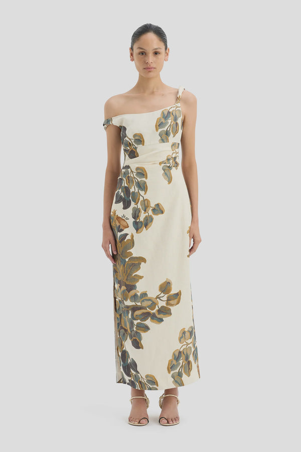 Evalita Twist Midi Dress - Pine Valley