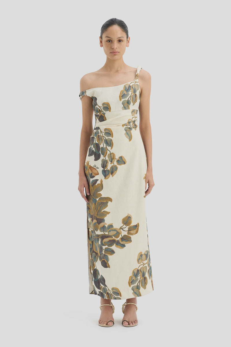 Evalita Twist Midi Dress - Pine Valley