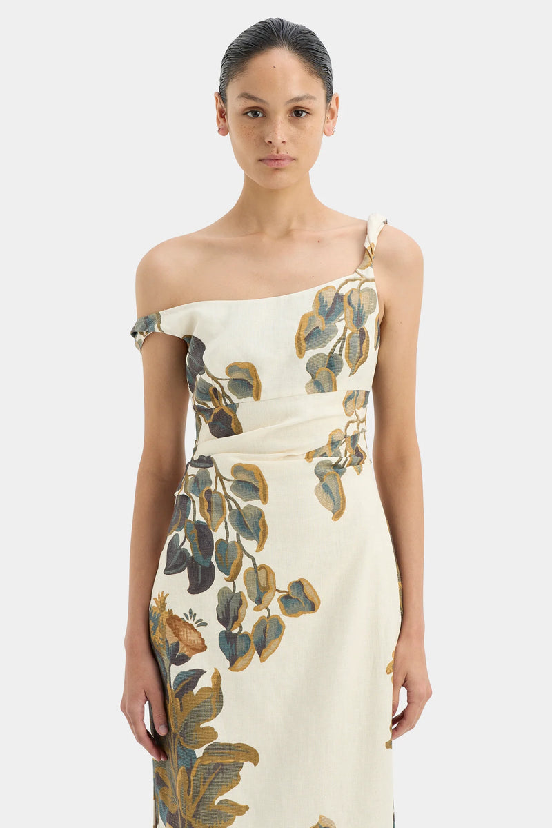 Evalita Twist Midi Dress - Pine Valley