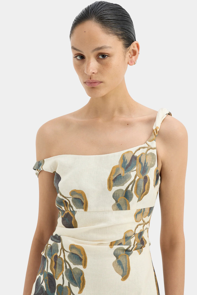 Evalita Twist Midi Dress - Pine Valley