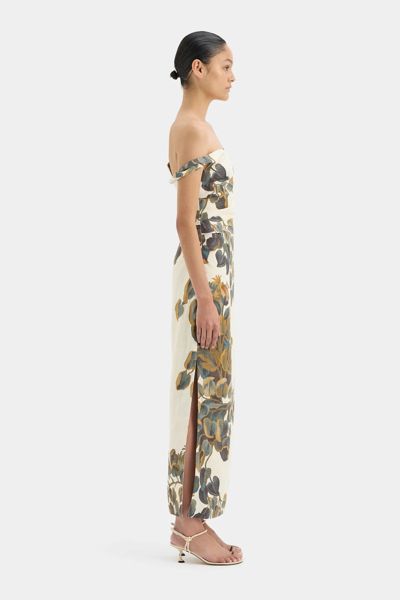 Evalita Twist Midi Dress - Pine Valley