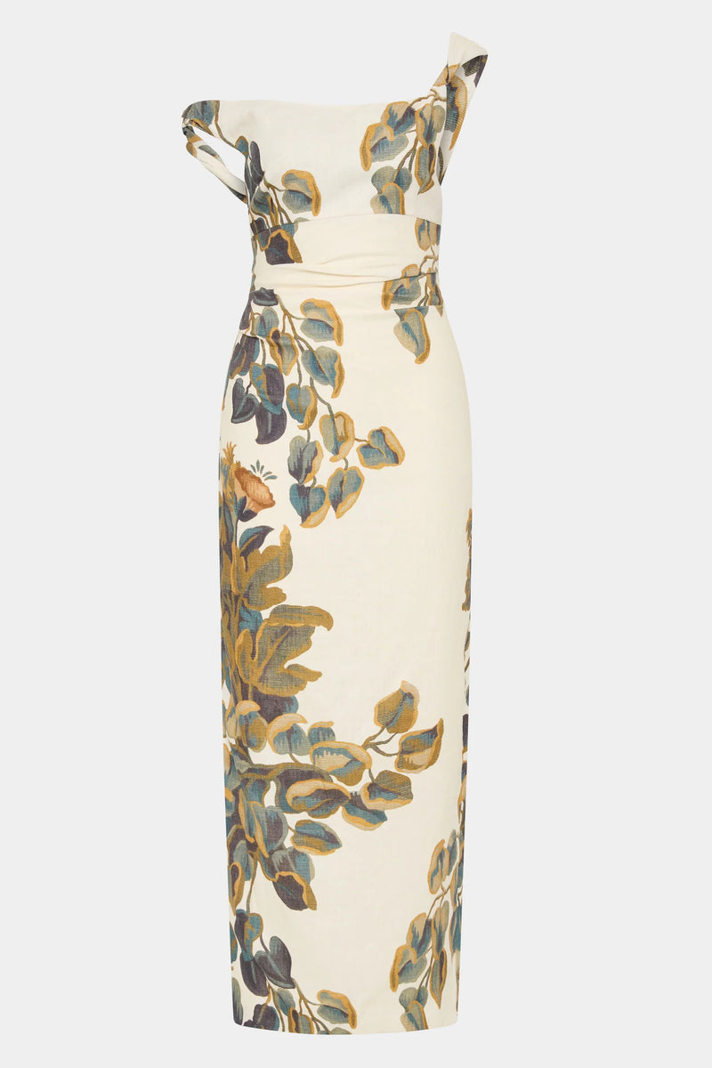 Evalita Twist Midi Dress - Pine Valley